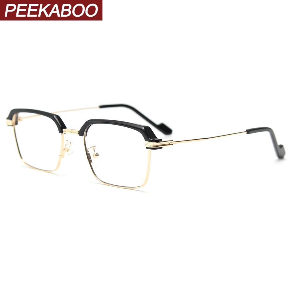 

Peekaboo, полуоправы, металлические очки для женщин, прозрачные линзы, мужские ретро очки, оправа для мужчин TR90, унисекс, высокое качество, очки унисекс