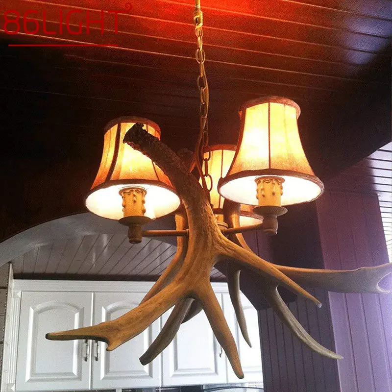 

86LIGHT Contemporary Chandelier Pendant Light LED Antler Creative Hanging Ceiling Lamp for Home Dining Room Decor Fixtures