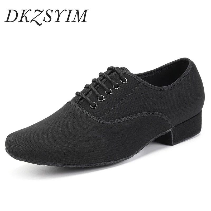 

Мужские Танцевальные Туфли DKZSYIM, современные туфли для латиноамериканских бальных танцев, черные закрытые туфли, мужские туфли для танго, танцевальные кроссовки на каблуке 2,5 см