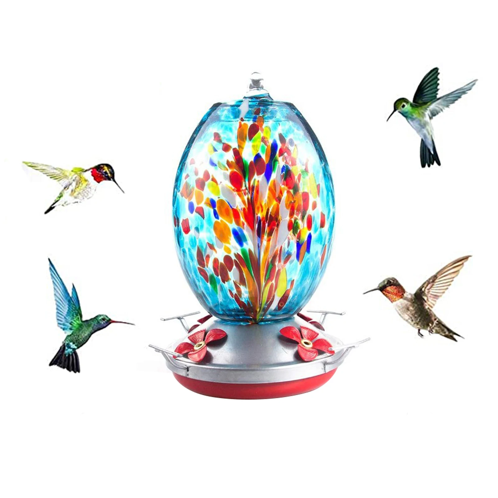 Кормушка для птиц Humming, стеклянная Кормушка Для Колибри, 4 порта для подачи воды, уникальная подставка, для кормления диких птиц
Кормушка для птиц Humming, стеклянная Кормушка Для Колибри, 4 порта для подачи воды, уникальная подставка, для кормления диких птиц