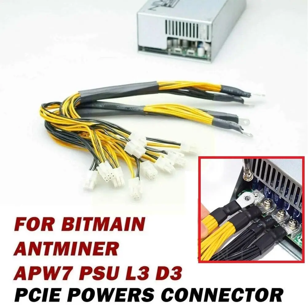 10pcs Powers Connector Cable 6Pin PCIe for Bitmain APW7 APW3++ PSU Antminer L3+ Mining Machine Cables
10pcs Powers Connector Cable 6Pin PCIe for Bitmain APW7 APW3++ PSU Antminer L3+ Mining Machine Cables
