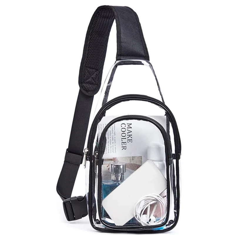 Stadium Sling Bag Women Crossbody Concert Bags Clear Stadium Purse PVC Bag with Black Belt Gym Sling Bag Transparent Chest Bags
Stadium Sling Bag Women Crossbody Concert Bags Clear Stadium Purse PVC Bag with Black Belt Gym Sling Bag Transparent Chest Bags