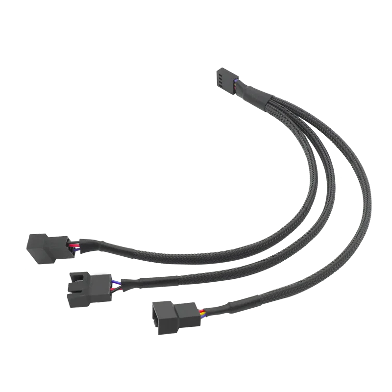 Fan Splitter 4 Pin Adapter Cable 2, 3 Extension Cable Connector Sleeved Braided for Desktop Computer CPU PC 
Fan Splitter 4 Pin Adapter Cable 2, 3 Extension Cable Connector Sleeved Braided for Desktop Computer CPU PC
