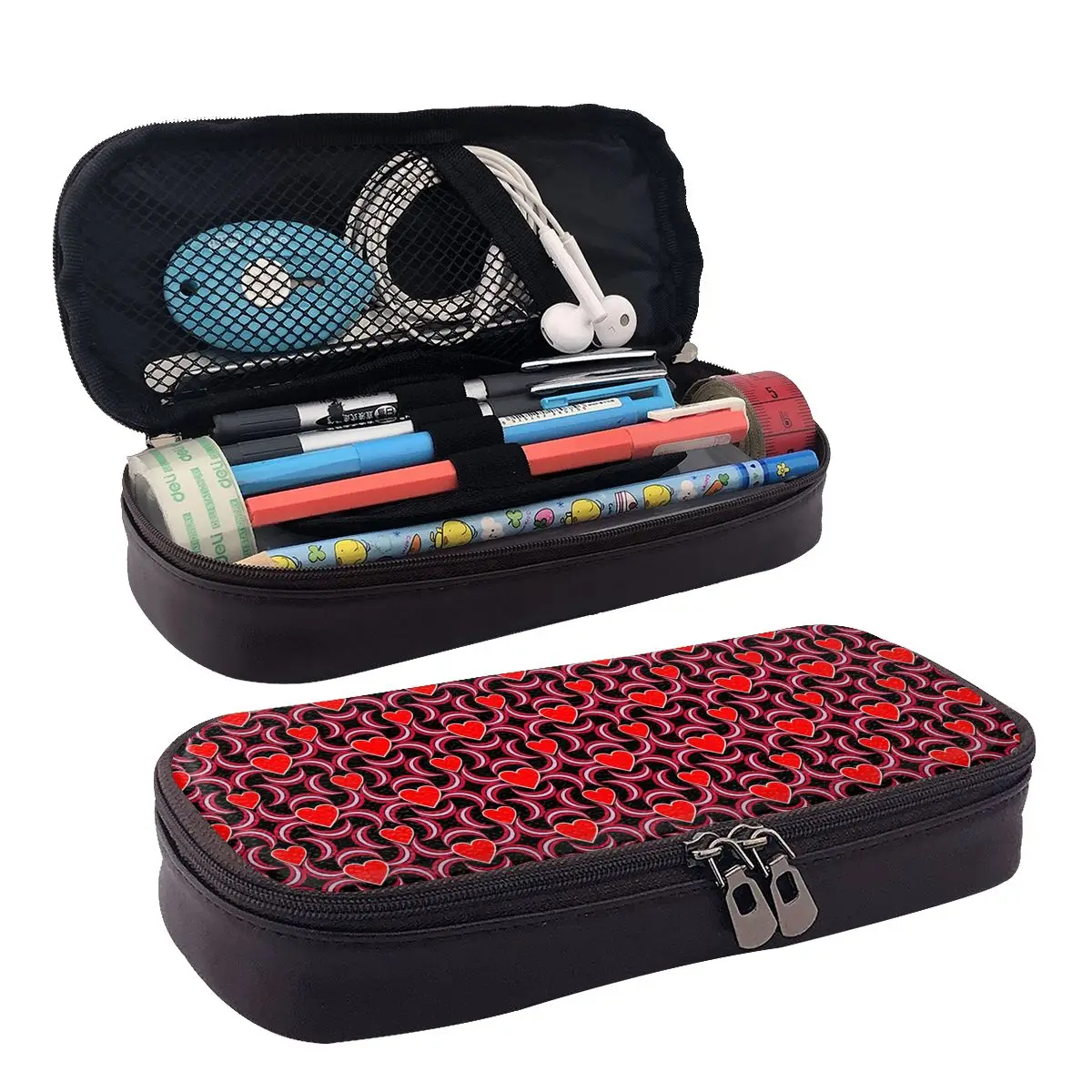 Heart Pattern Leather Pencil Case Zipper Pencil Box Stationery Pen Pouch for Boys Girls School Students Work Office
Heart Pattern Leather Pencil Case Zipper Pencil Box Stationery Pen Pouch for Boys Girls School Students Work Office