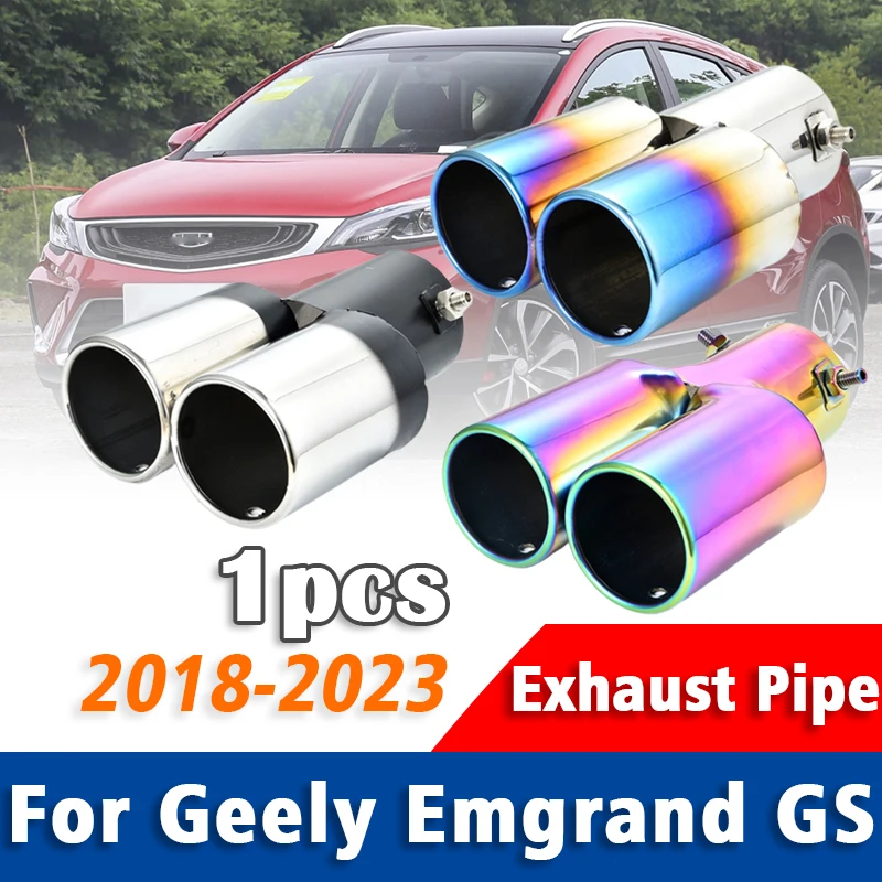 

1Pcs Stainless Steel Exhaust Pipe Muffler For Geely Emgrand GS 2018-2023 Tailpipe Muffler Tip Car Rear Tail Throat Accessories
