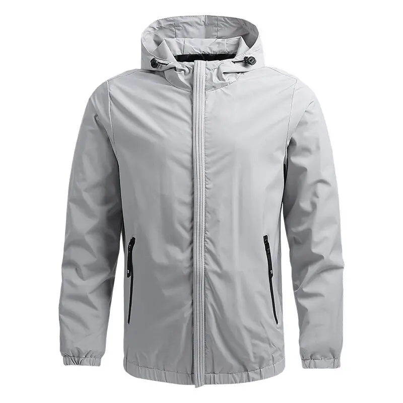 2022 Autumn Men's Thin Casual Jacket Jacket Baseball Jacket Hooded Men's Jacket Foreign Trade Men's Solid Color Jacket Gray
2022 Autumn Men's Thin Casual Jacket Jacket Baseball Jacket Hooded Men's Jacket Foreign Trade Men's Solid Color Jacket Gray