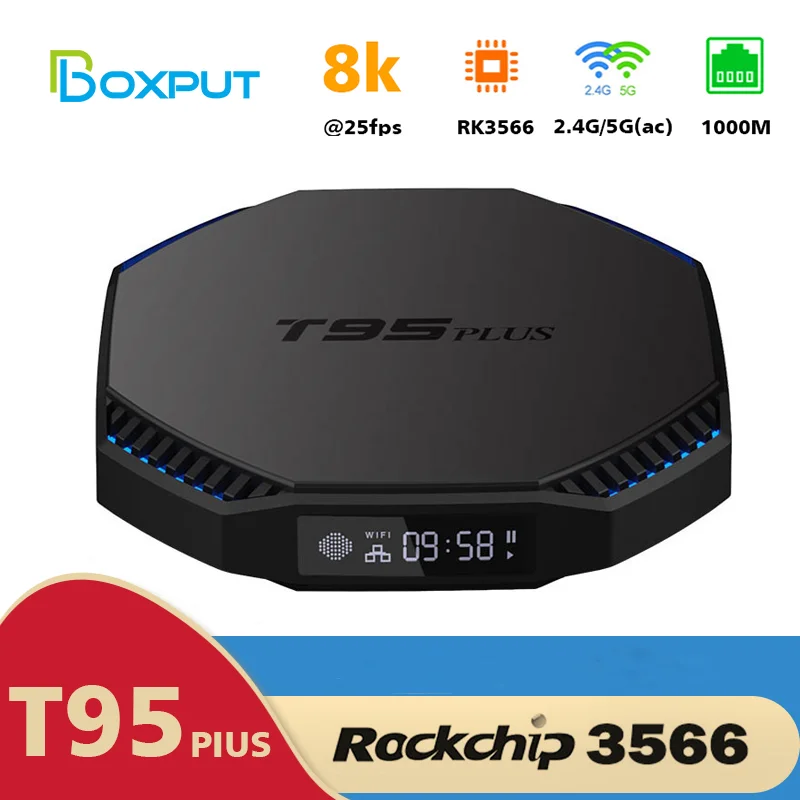 

T95 Plus TV Box Android 11 8GB 128GB Rockchip RK3566 Support 4K USB3.0 Dual Wifi 1000M LAN Media Player T95Plus Set-top box