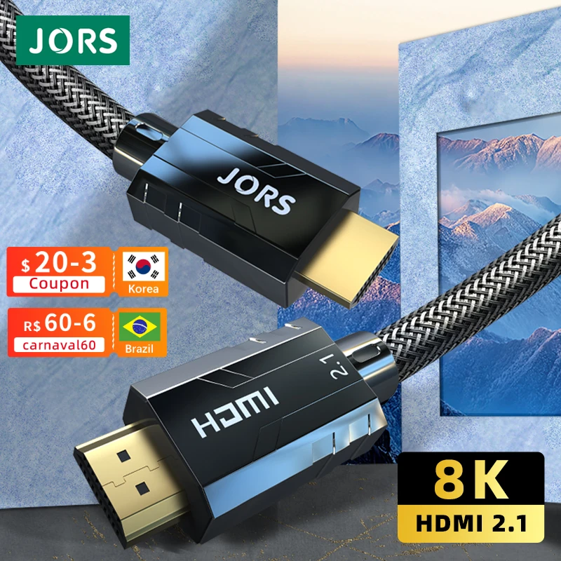 Кабель JORS HDMI 2 1 8K для ТВ-приставки XIAOMI PS5 Xbox Switch RTX HDR10 + кабель 60 Гц 0 eARC 48 Гбит/с 4K HD