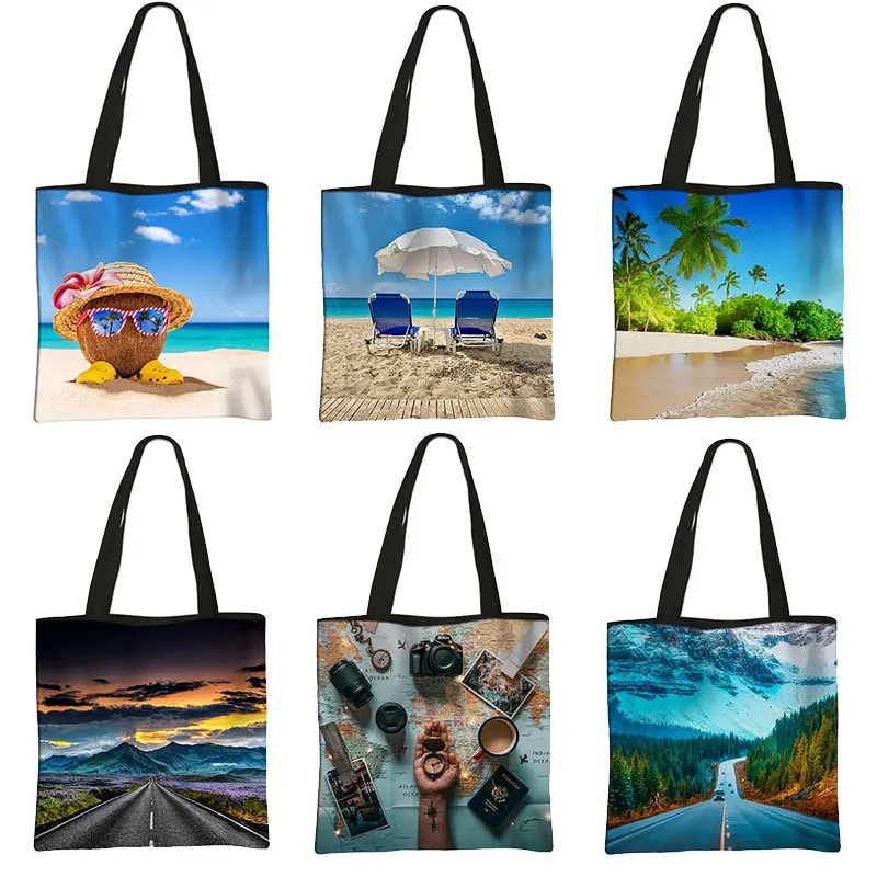 Tropical Beach Print Shoulder Bag Women Holiday style Totes Bags Causal for Travel Handbag Reusable Shopping Bags Gift
Tropical Beach Print Shoulder Bag Women Holiday style Totes Bags Causal for Travel Handbag Reusable Shopping Bags Gift