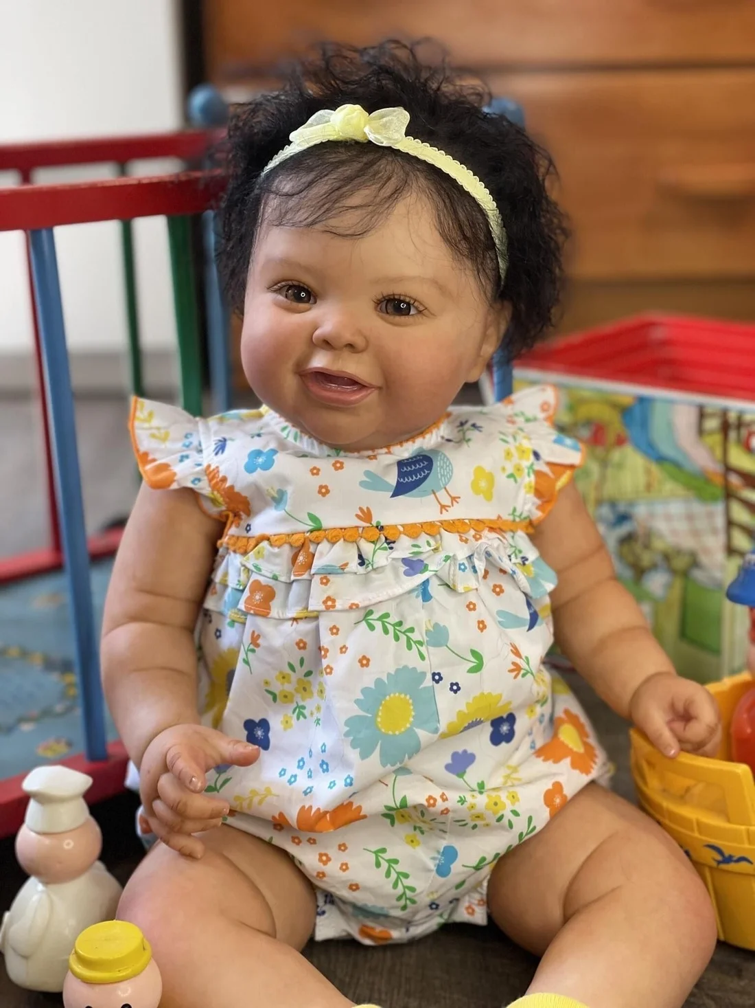 60CM Bebe Reborn Doll Kodi Baby Girl in Dark Brown Skin Hand Rooted Hair Genesis Painted Doll with Visible Veins Bonecas Bebe
60CM Bebe Reborn Doll Kodi Baby Girl in Dark Brown Skin Hand Rooted Hair Genesis Painted Doll with Visible Veins Bonecas Bebe