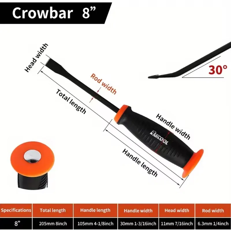 Долговечная монтировка с угловым наконечником, защитный колпачок молотка, нескользящая ручка, автомобильные ручные инструменты для подъема и подъема
Долговечная монтировка с угловым наконечником, защитный колпачок молотка, нескользящая ручка, автомобильные ручные инструменты для подъема и подъема