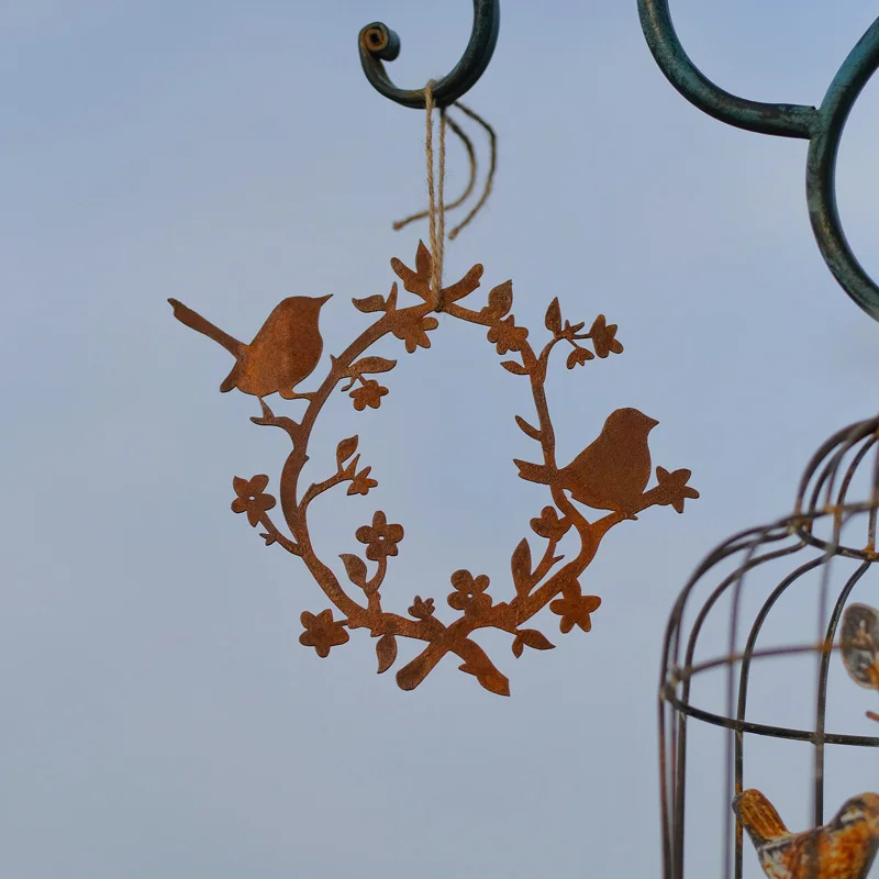 Винтажные деревенские металлические подвесные украшения, цветы, венок с птицами
Винтажные деревенские металлические подвесные украшения, цветы, венок с птицами