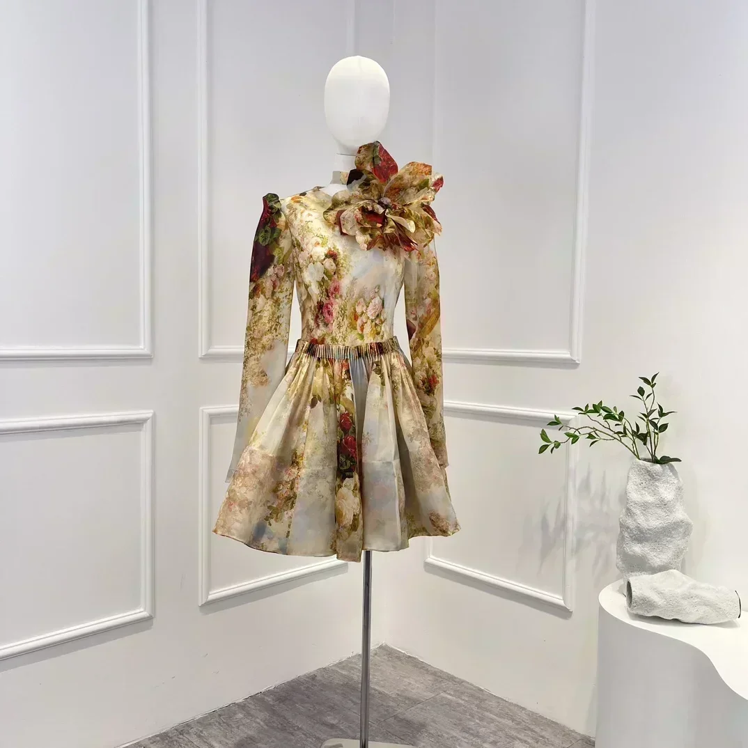 2023 New Arrivals Vintage Floral Printing Three-dimensional Flower Elegant Women Mini Dress
2023 New Arrivals Vintage Floral Printing Three-dimensional Flower Elegant Women Mini Dress