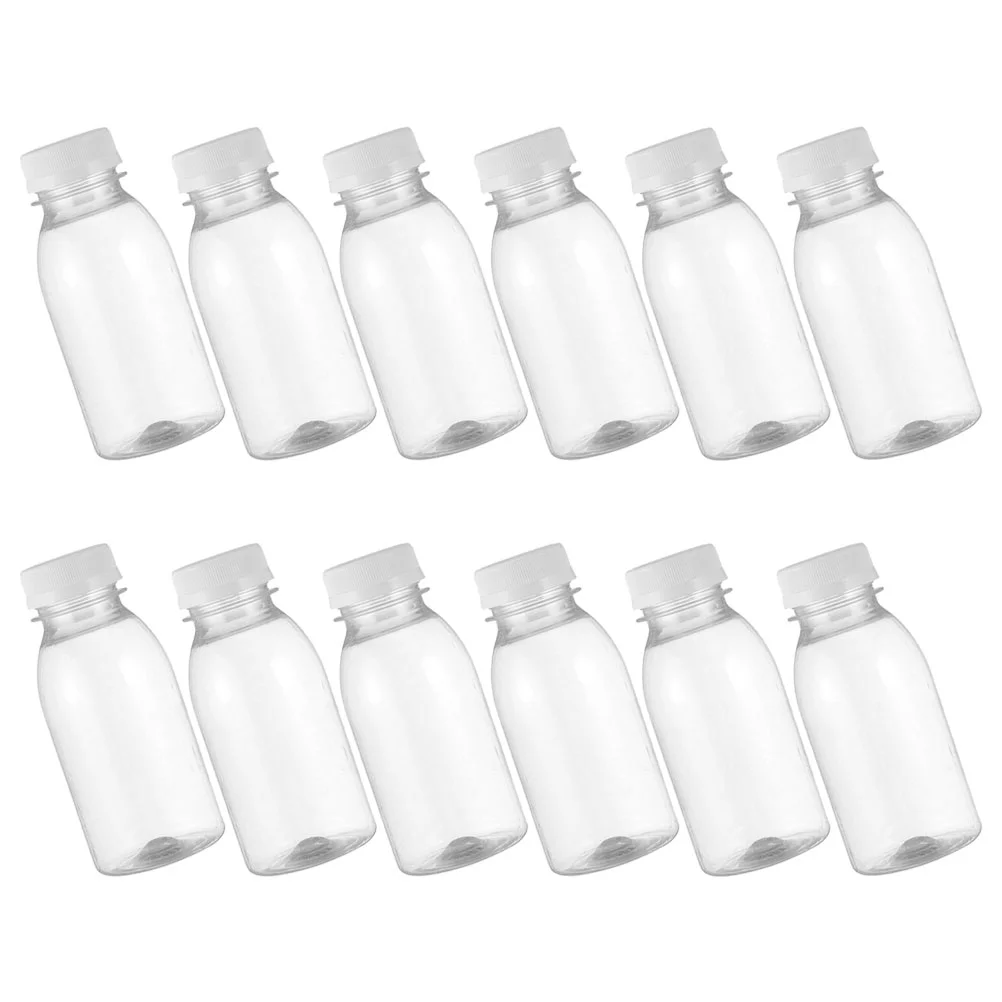 

12 Pcs Milk Bottle Yogurt Containers Juice Plastic Drink Juicing Bottles Multipurpose Beverage Jar Clear