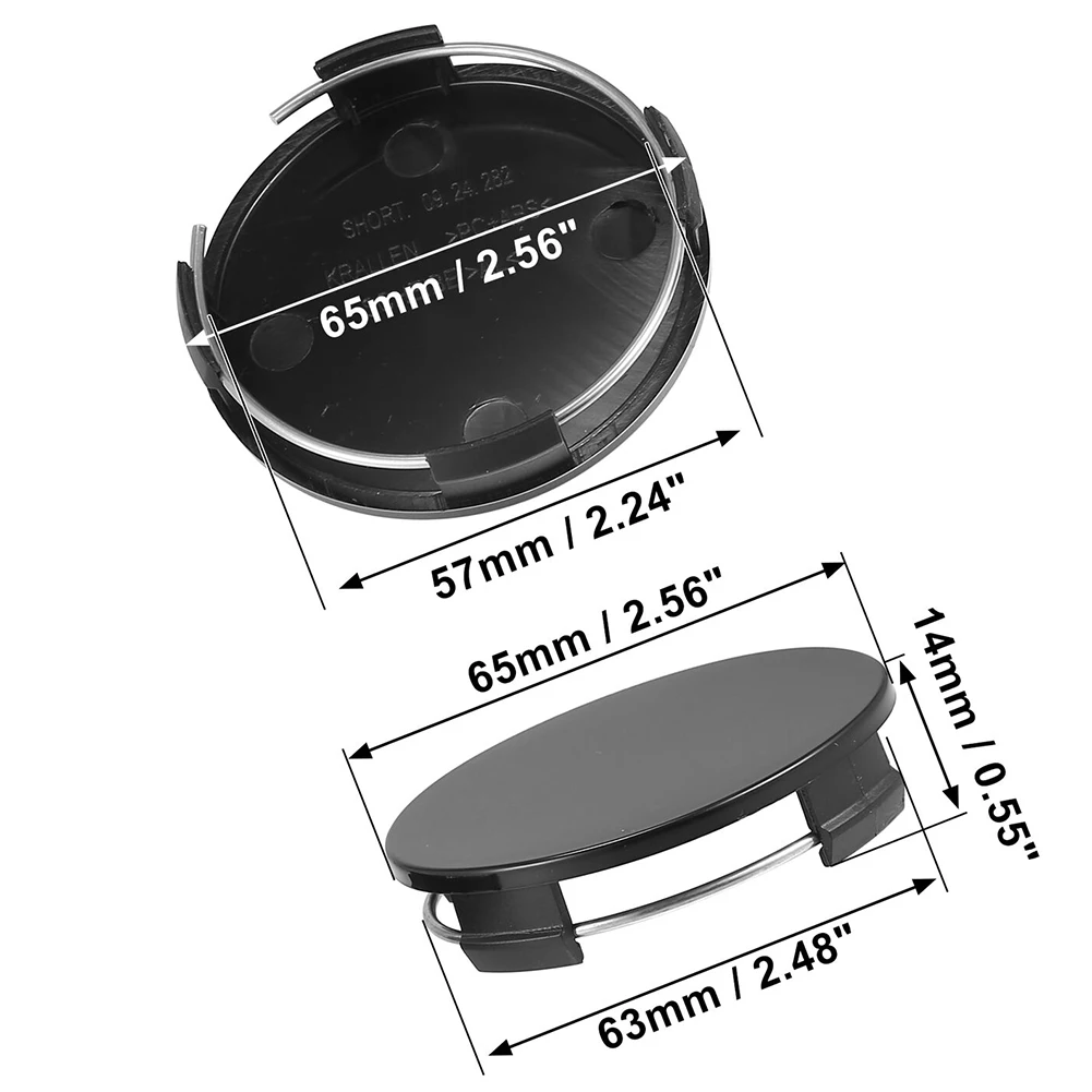 

Practical Car Wheel Center Cap Hub Cap 4pcs/set 4x 65mm ABS Plastic Accessories Black Center Cover Replacement