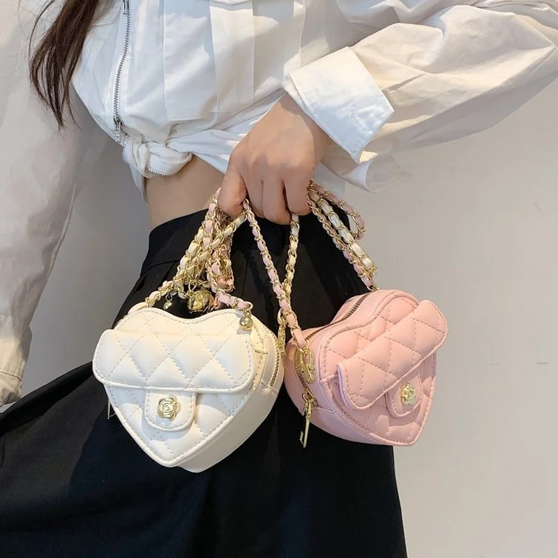 Cute Small Luxury Designer Bag Woman Heart Shaped Bag Women PU Leather Handbags Purses Chain Shoulder Crossbody Bag Chains
Cute Small Luxury Designer Bag Woman Heart Shaped Bag Women PU Leather Handbags Purses Chain Shoulder Crossbody Bag Chains