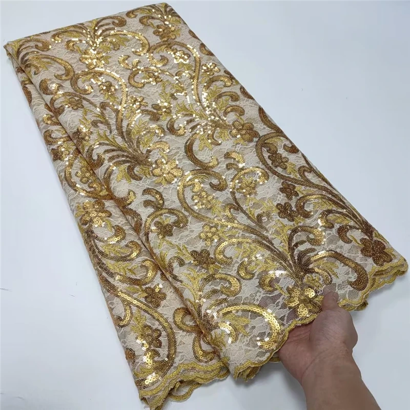 5 Yard Newest Hot Selling French Lace with Sequins High Quality African Tulle Cord Lace Net Embroidered Lace Fabric 1L102002
5 Yard Newest Hot Selling French Lace with Sequins High Quality African Tulle Cord Lace Net Embroidered Lace Fabric 1L102002