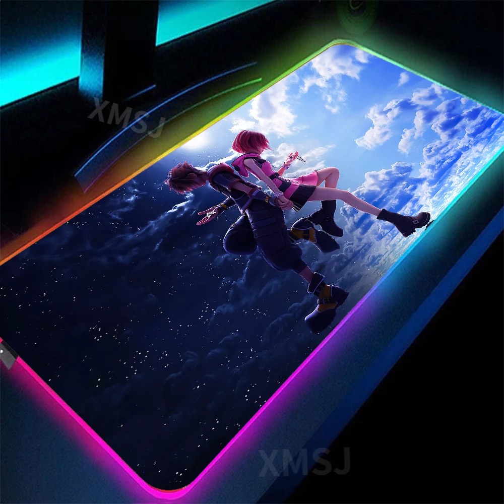 

Kingdom Hearts Sora HD RGB Mousepad XXL Gamer LED Colorful USB Laptop Keyboard Mat Anti-Slip Best Choice CS GO Anime Gaming Desk