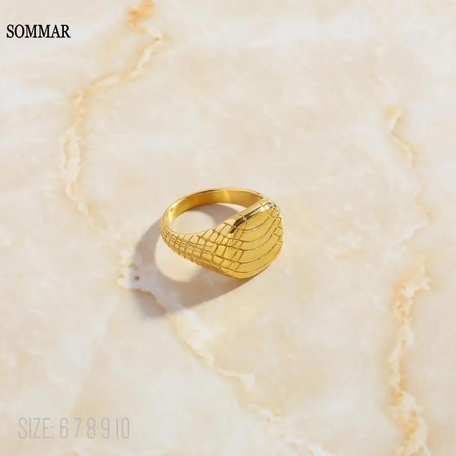 Новейшие позолоченные женские кольца SOMMAR для подруг 2020 минималистичное кольцо с