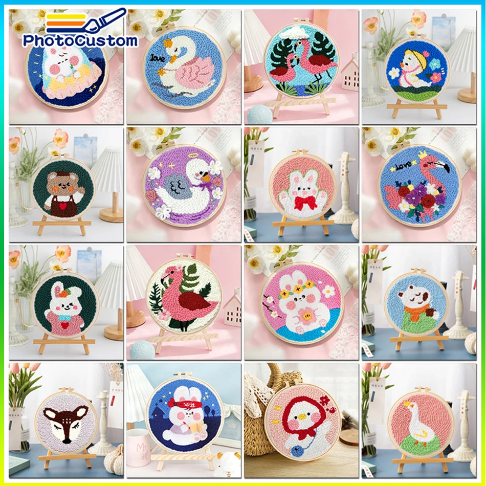 PhotoCustom DIY Punch Needle Kit Animals Pattern Embroidery Kit Poking Cross Stitch Knitting For Beginner Diy Home Decor Gift
PhotoCustom DIY Punch Needle Kit Animals Pattern Embroidery Kit Poking Cross Stitch Knitting For Beginner Diy Home Decor Gift