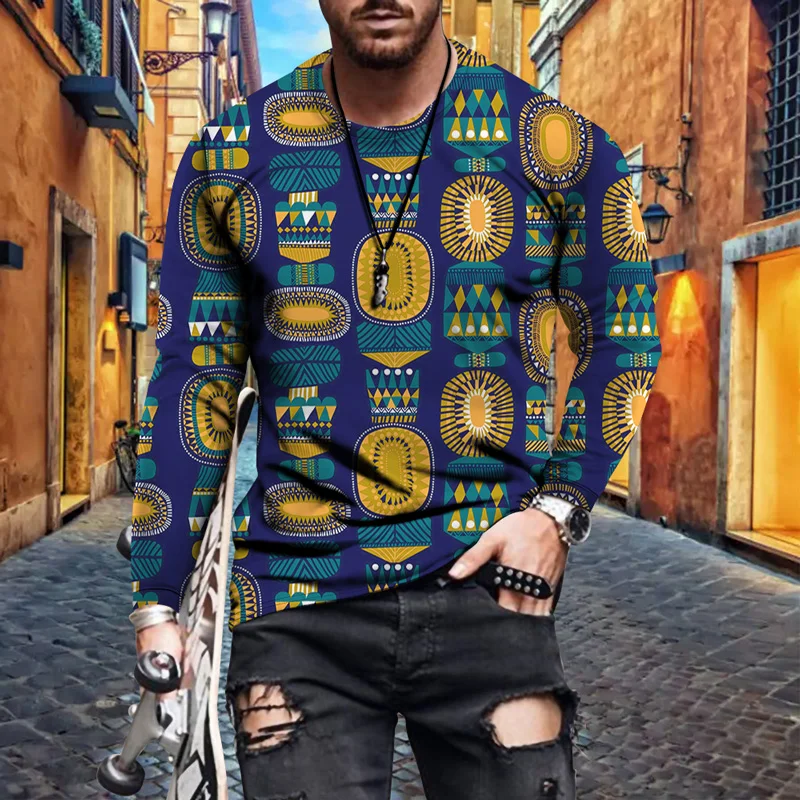 Men's Personality Printing Plus Size T-shirt Printing long-sleeved Daily Tops Streetwear Exaggerated Round Neck Retro
Men's Personality Printing Plus Size T-shirt Printing long-sleeved Daily Tops Streetwear Exaggerated Round Neck Retro