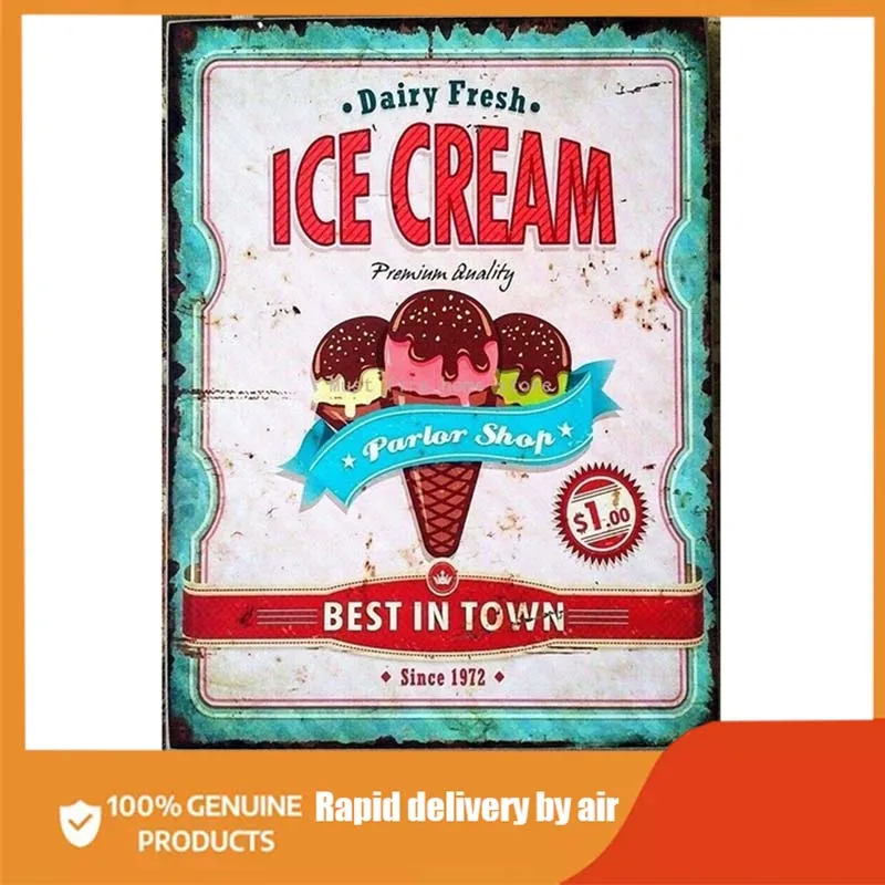 Metal tin Sign Decor Wall Art Large Ice Cream Sign Wall Hanging Decoration Picture Print Retro Style Kitchen 8x12 Inches
Metal tin Sign Decor Wall Art Large Ice Cream Sign Wall Hanging Decoration Picture Print Retro Style Kitchen 8x12 Inches