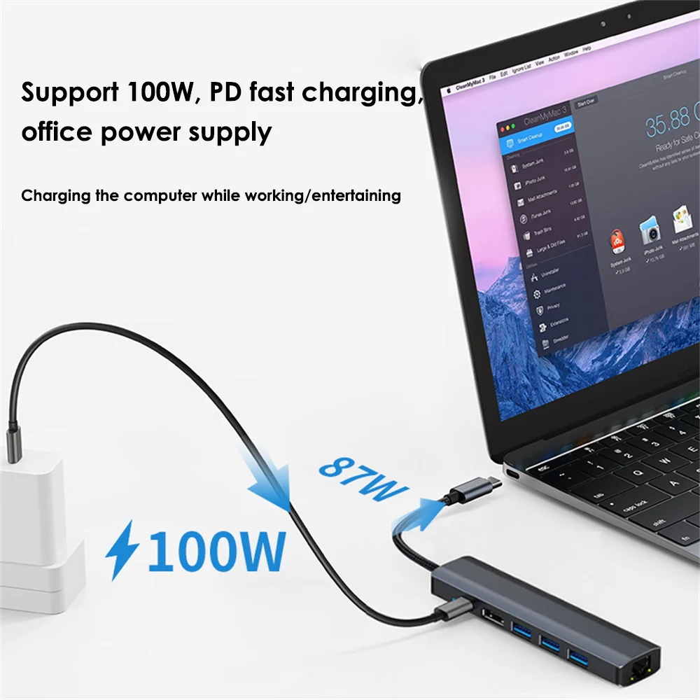 Док-станция 4k/30 Гц для ноутбука и телефона, 6 в 1, Usb-c док-станция с функцией проекции, удлинитель с 6 портами, Usb C адаптер, сплиттер, алюминий
Док-станция 4k/30 Гц для ноутбука и телефона, 6 в 1, Usb-c док-станция с функцией проекции, удлинитель с 6 портами, Usb C адаптер, сплиттер, алюминий