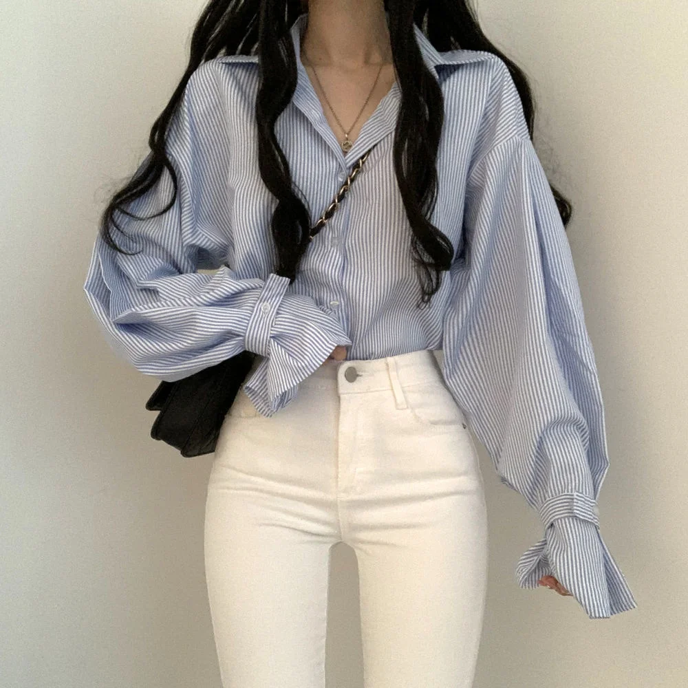 Loose Blouse Design Sense Of Niche Pinstripe Loose Shirt Women's Simple With Long Sleeve Top Inside Fashion Tops
Loose Blouse Design Sense Of Niche Pinstripe Loose Shirt Women's Simple With Long Sleeve Top Inside Fashion Tops