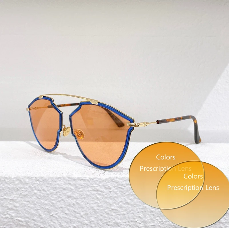 Colorblock Oval Metal Frame High Quality Women's Myopia Prescription Sunglasses SOREAL Blue Silver Lens Men Fashion Glasses
Colorblock Oval Metal Frame High Quality Women's Myopia Prescription Sunglasses SOREAL Blue Silver Lens Men Fashion Glasses