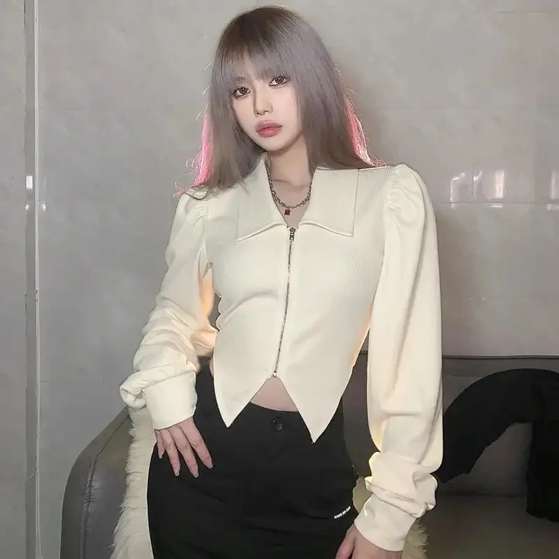 Irregular Tailoring Design Coat Casual All-Match Youth Solid Color Niche Women's Long-Sleeved Short Top With Zipper
Irregular Tailoring Design Coat Casual All-Match Youth Solid Color Niche Women's Long-Sleeved Short Top With Zipper