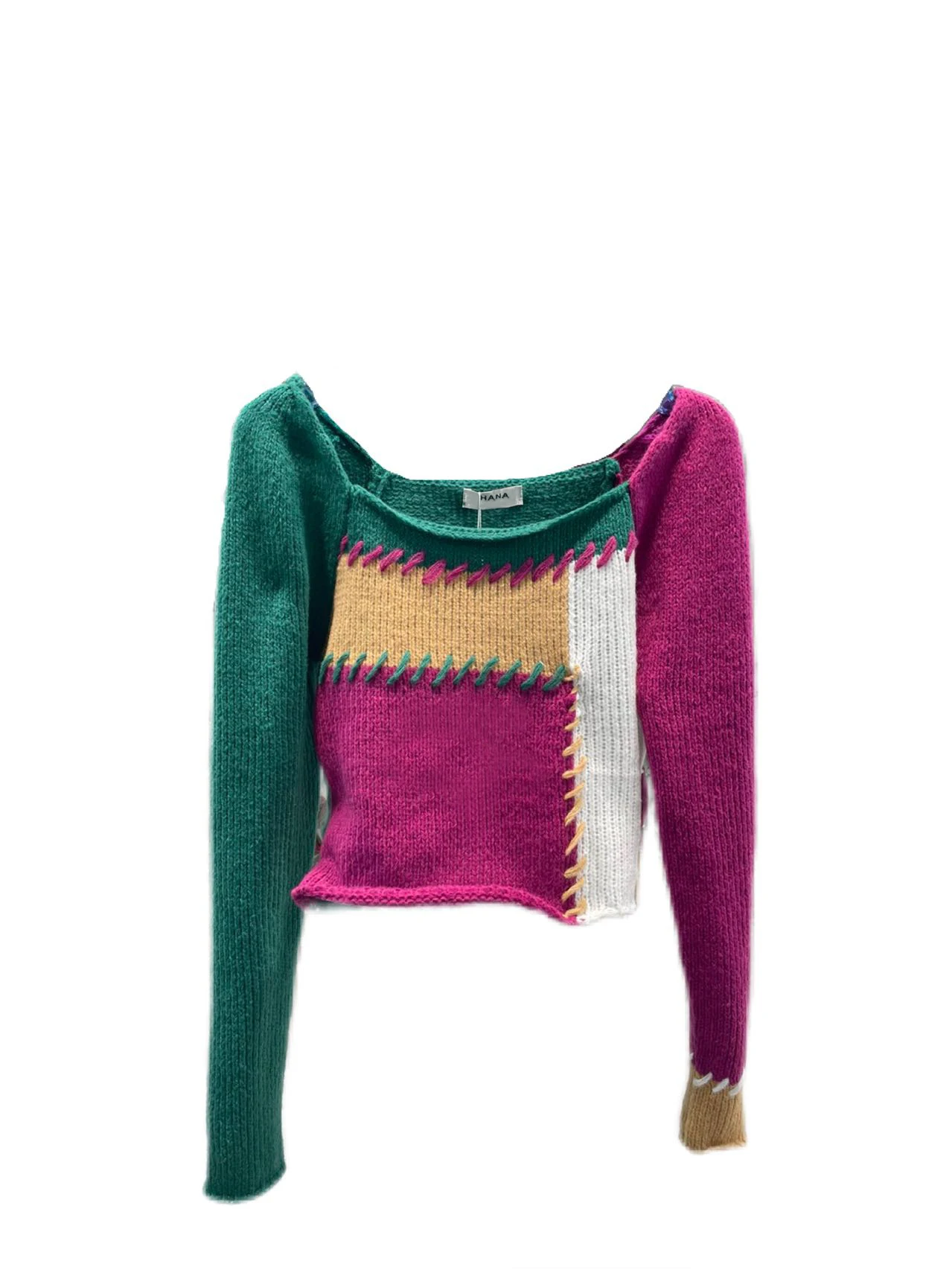 Spring And Autumn Women's Sweater Square Neck Long Sleeve Short Sweater Color Matching Blouse Printing Lady's Retro Top 0790
Spring And Autumn Women's Sweater Square Neck Long Sleeve Short Sweater Color Matching Blouse Printing Lady's Retro Top 0790