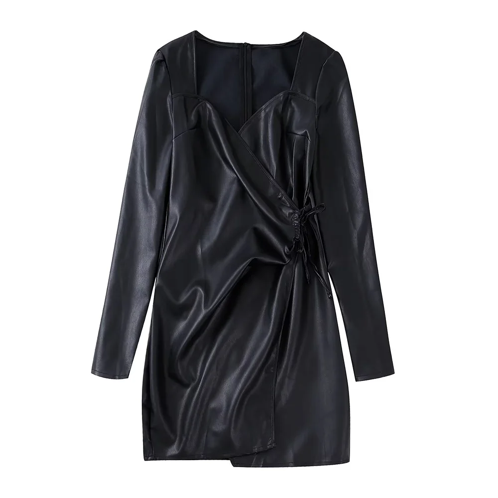 DiYiG WOMAN2022 Women's Fashion MINI Dress Fuax Leather Office Lady Casual Long sleeve Black Chic And Elegant Female Clothes
DiYiG WOMAN2022 Women's Fashion MINI Dress Fuax Leather Office Lady Casual Long sleeve Black Chic And Elegant Female Clothes
