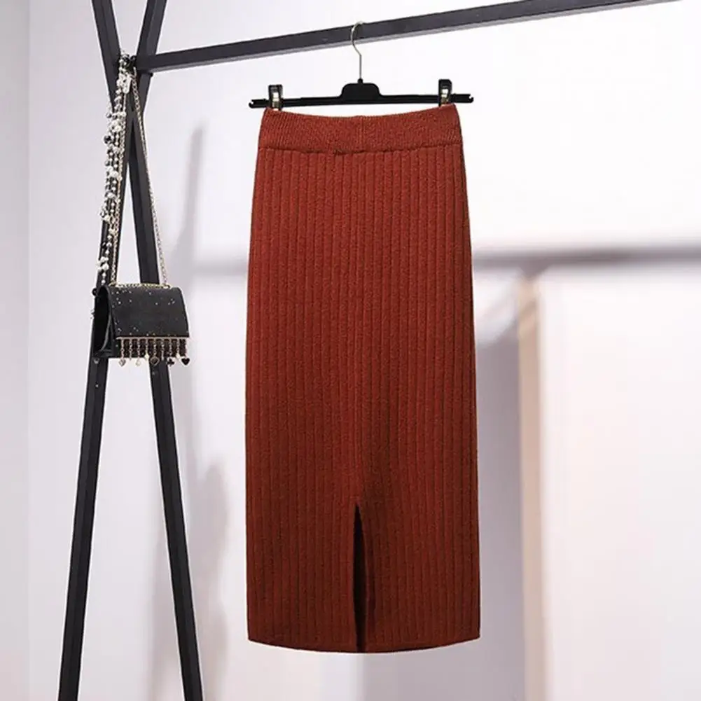 Knee Length Fabulous Pure Color Winter Skirt Elastic Lady Fall Skirt Knitted Female Garment
Knee Length Fabulous Pure Color Winter Skirt Elastic Lady Fall Skirt Knitted Female Garment