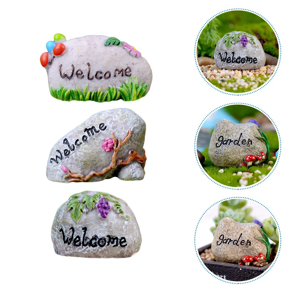 3 Pcs Landscape Stone Stones Decor Figurines Home Welcome Sign Moss Adornment Micro Prop Resin Fish Bowl Decorations 
3 Pcs Landscape Stone Stones Decor Figurines Home Welcome Sign Moss Adornment Micro Prop Resin Fish Bowl Decorations