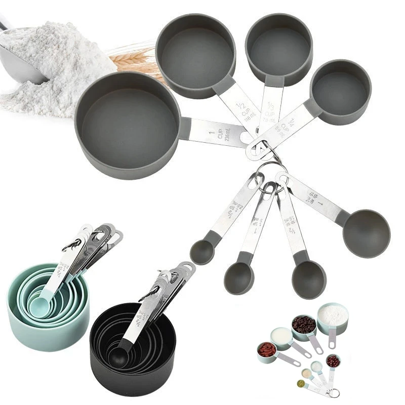 Measuring Cups 8 Pcs/set Stackable Stainless Steel Handle Plastic Measuring Spoon Kitchen Gadgets Coffee Sugar Scoop Baking Tool
Measuring Cups 8 Pcs/set Stackable Stainless Steel Handle Plastic Measuring Spoon Kitchen Gadgets Coffee Sugar Scoop Baking Tool