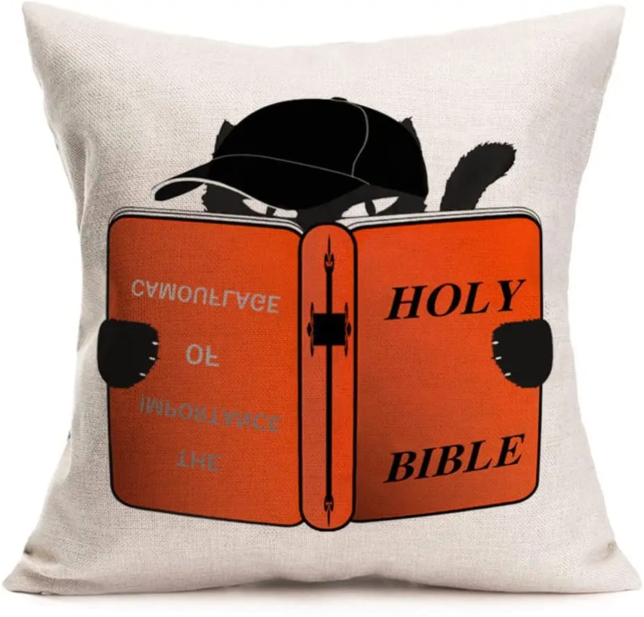 Aremetop Cat Pillows Decorative Throw Pillow Covers Adorable Black Kitty Cat Reading The Art of War Book Design Pillow Case
Aremetop Cat Pillows Decorative Throw Pillow Covers Adorable Black Kitty Cat Reading The Art of War Book Design Pillow Case