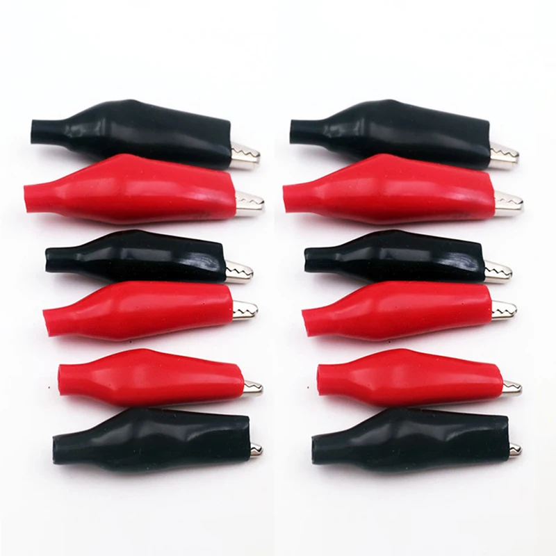 12Pcs 28MM Black Red Blue Black Yellow Soft Plastic Coated Testing Probe Mini Alligator Test Clips
12Pcs 28MM Black Red Blue Black Yellow Soft Plastic Coated Testing Probe Mini Alligator Test Clips