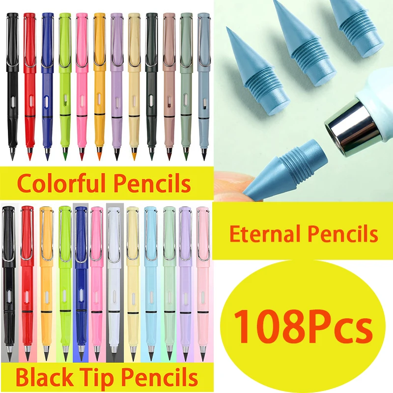 108Pcs Colored Inkless Pencil Everlasting Pencils Eternal Infinity Reusable Pencil for Writing Drawing 
108Pcs Colored Inkless Pencil Everlasting Pencils Eternal Infinity Reusable Pencil for Writing Drawing