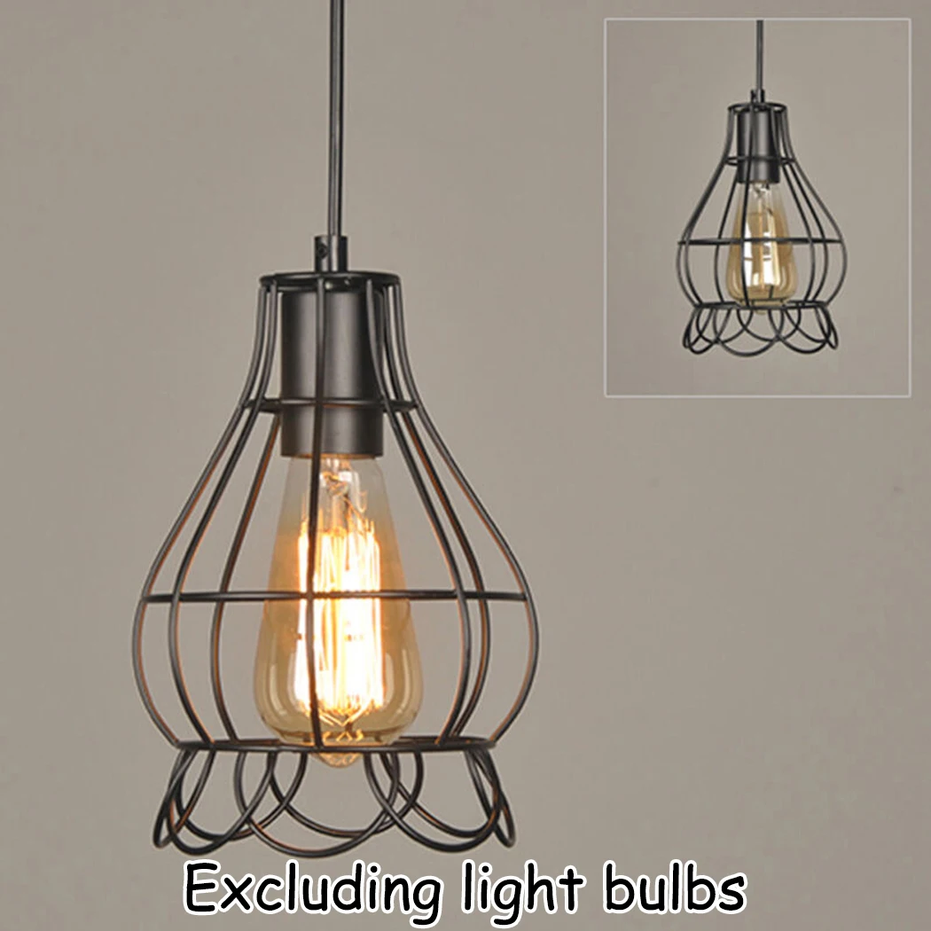 Black Thread Industrial Iron Pendant Lamp Shade Light Bulb Cage Lighting Fixtures American Rural Style For Living Room Bedroom
Black Thread Industrial Iron Pendant Lamp Shade Light Bulb Cage Lighting Fixtures American Rural Style For Living Room Bedroom