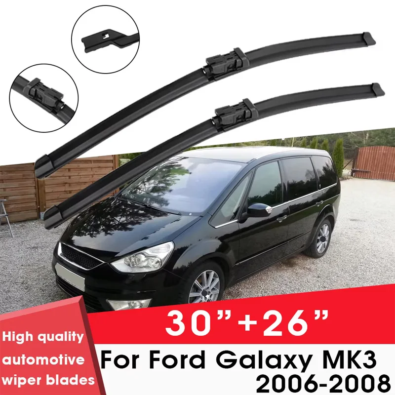 Щетки стеклоочистителя автомобиля для Ford Galaxy MK3 2006-2008 30 "+ 26" лобовое стекло чистый резиновый силиконовый автомобильные дворники аксессуары
Щетки стеклоочистителя автомобиля для Ford Galaxy MK3 2006-2008 30 "+ 26" лобовое стекло чистый резиновый силиконовый автомобильные дворники аксессуары