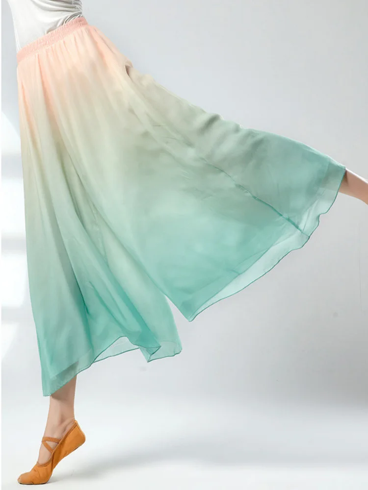 Elegant Gradient Gogo Disco Costume Long Pants For Folk Dance Woman Classical Costumes Outfits Mesh Wide Leg Trousers
Elegant Gradient Gogo Disco Costume Long Pants For Folk Dance Woman Classical Costumes Outfits Mesh Wide Leg Trousers