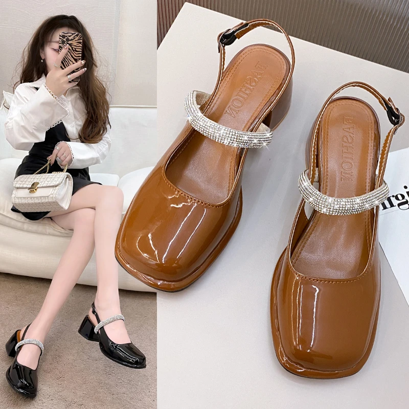 Fashion Thick Heel Sandals Female Mary Jane Shoes 2022 New Summer Square Toe Leather Rhinestone One Word Belt High Heels Pump
Fashion Thick Heel Sandals Female Mary Jane Shoes 2022 New Summer Square Toe Leather Rhinestone One Word Belt High Heels Pump