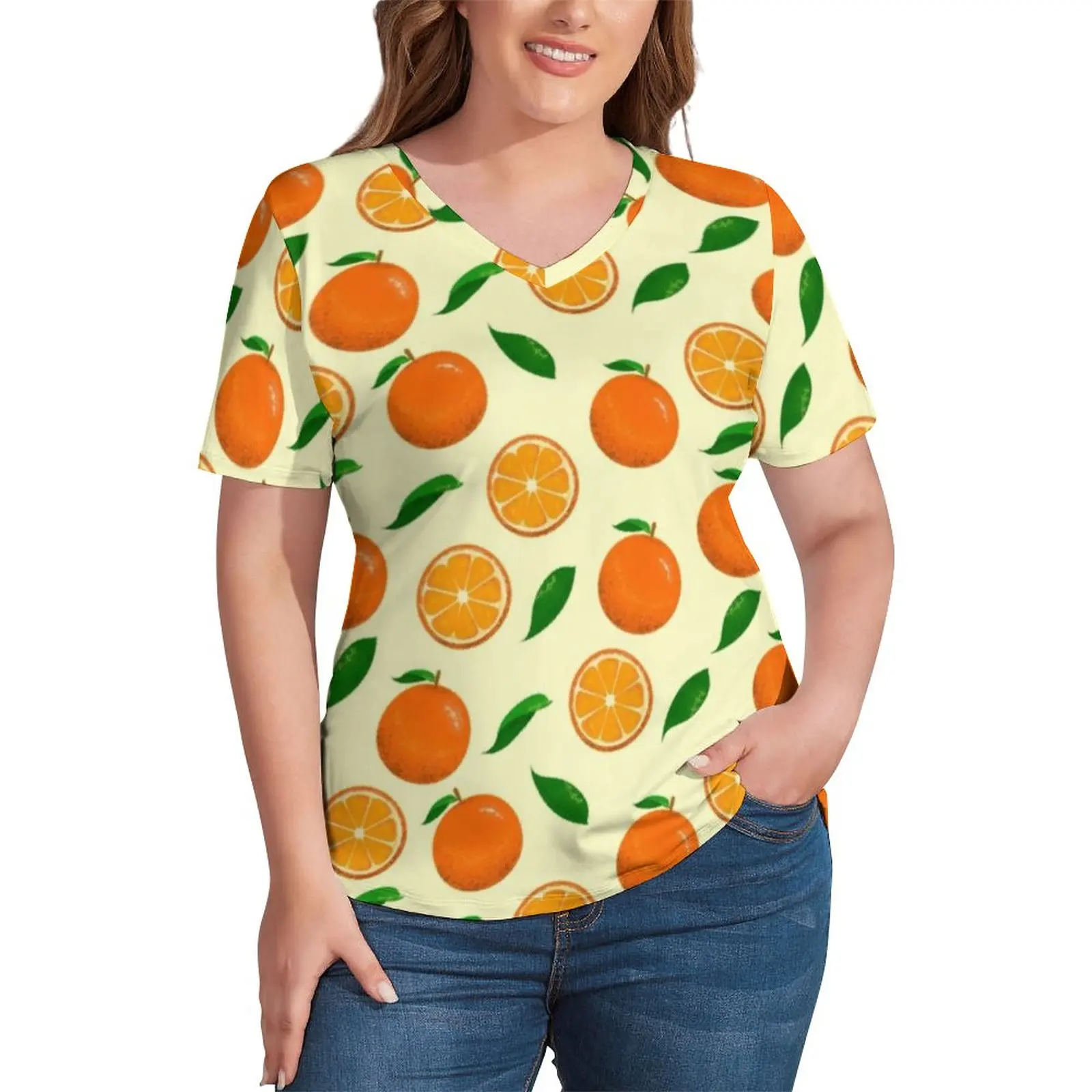Vibrant Oranges T-Shirts Fruit Leaf Print V Neck Basic T Shirt Short Sleeve Aesthetic Tshirt Graphic Top Tees Plus Size 2XL 3XL
Vibrant Oranges T-Shirts Fruit Leaf Print V Neck Basic T Shirt Short Sleeve Aesthetic Tshirt Graphic Top Tees Plus Size 2XL 3XL