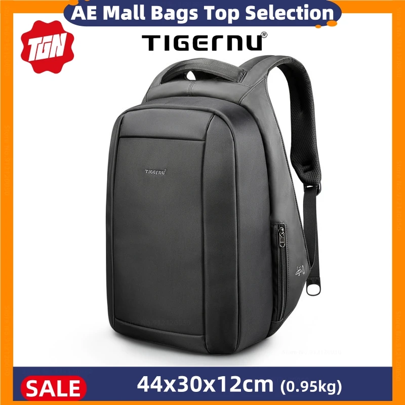 

Tigernu Unisex Fashion Backpack Hidden Anti-Theft Zipper Men School Laptop Backpacks Water Repellent Travel 20L USB Charging Bag