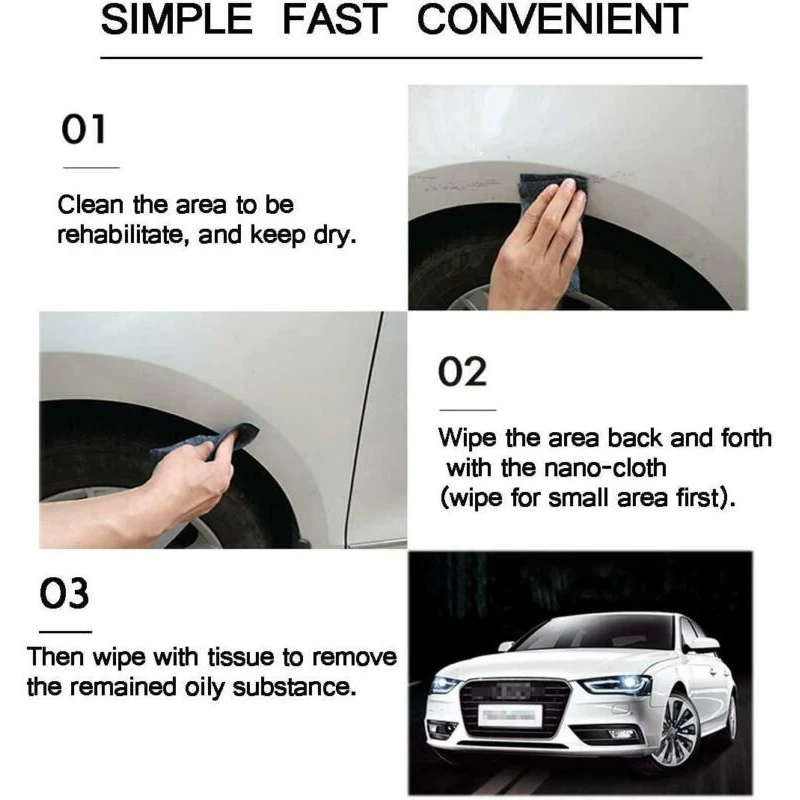 10 * 20cm Scratch Repair Cloth 2PCS Repeatedly used 2pcs Automotive Care High quality Nano New
10 * 20cm Scratch Repair Cloth 2PCS Repeatedly used 2pcs Automotive Care High quality Nano New