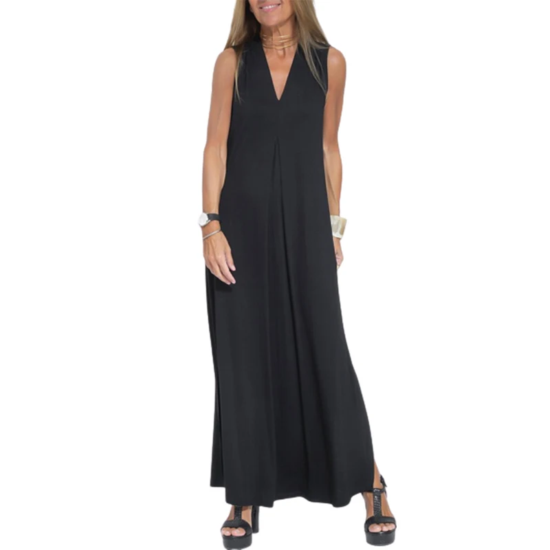 Yeezzi Female Leisure Fashion V-neck Sleeveless Daily Dress 2023 Summer Loose Causal Solid Color Vacation Maxi Dresses For Women
Yeezzi Female Leisure Fashion V-neck Sleeveless Daily Dress 2023 Summer Loose Causal Solid Color Vacation Maxi Dresses For Women
