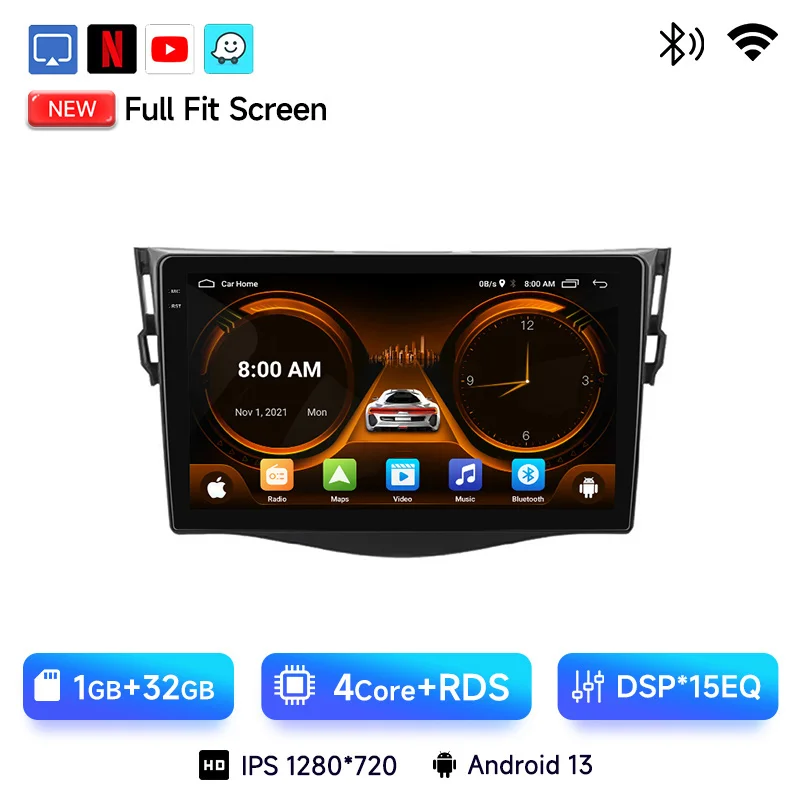 Автомобильный радиоприемник для Toyota RAV4 Rav 4 2005-2013, Android 13, мультимедийный плеер 2 Din Carplay DSP, навигация, GPS, 4G, WIFI, стерео
Автомобильный радиоприемник для Toyota RAV4 Rav 4 2005-2013, Android 13, мультимедийный плеер 2 Din Carplay DSP, навигация, GPS, 4G, WIFI, стерео