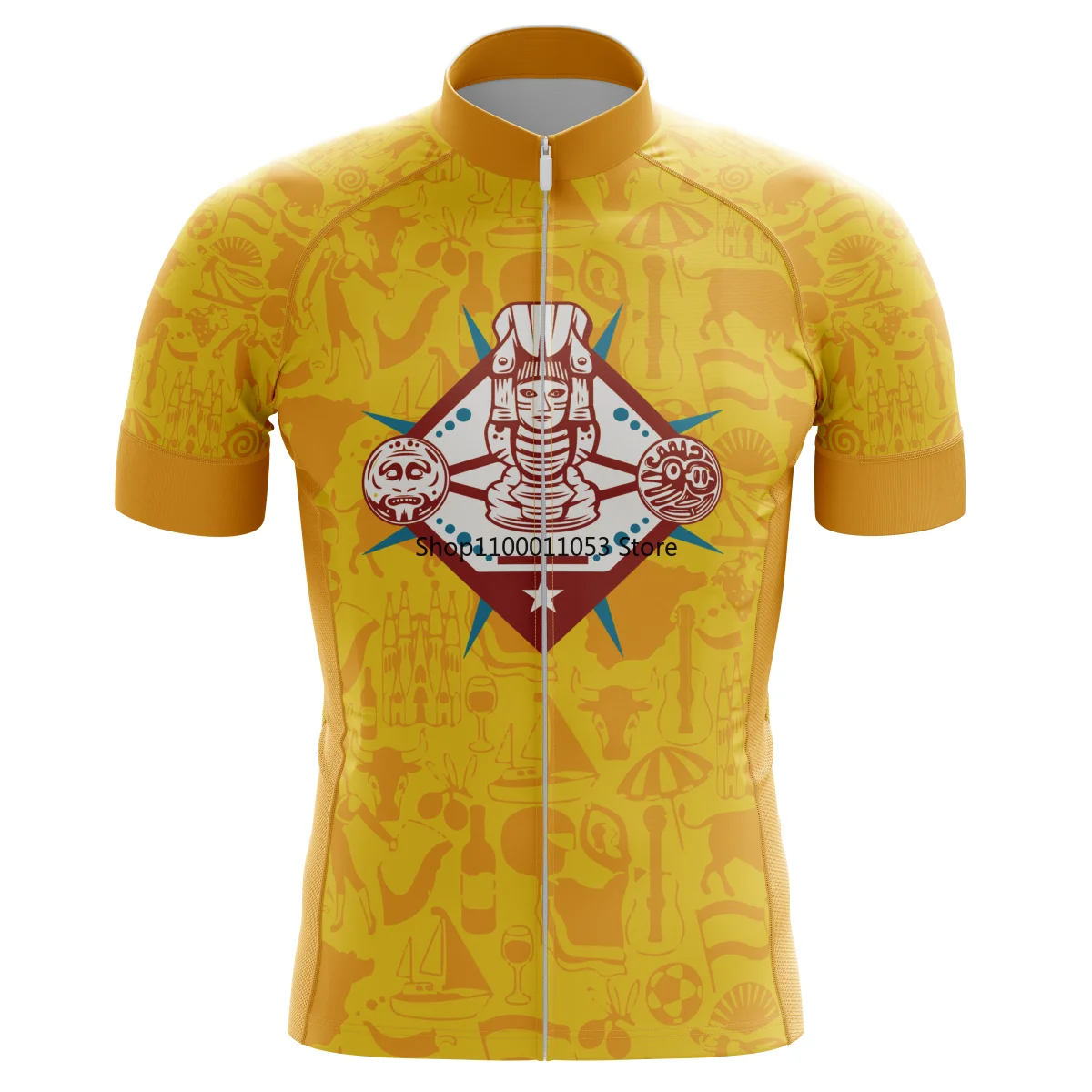 Summer Men Cycling Jersey for Chile Outdoor Yellow Short Sleeve Bike Shirt Cultural Epitome Design Sportswear
Summer Men Cycling Jersey for Chile Outdoor Yellow Short Sleeve Bike Shirt Cultural Epitome Design Sportswear