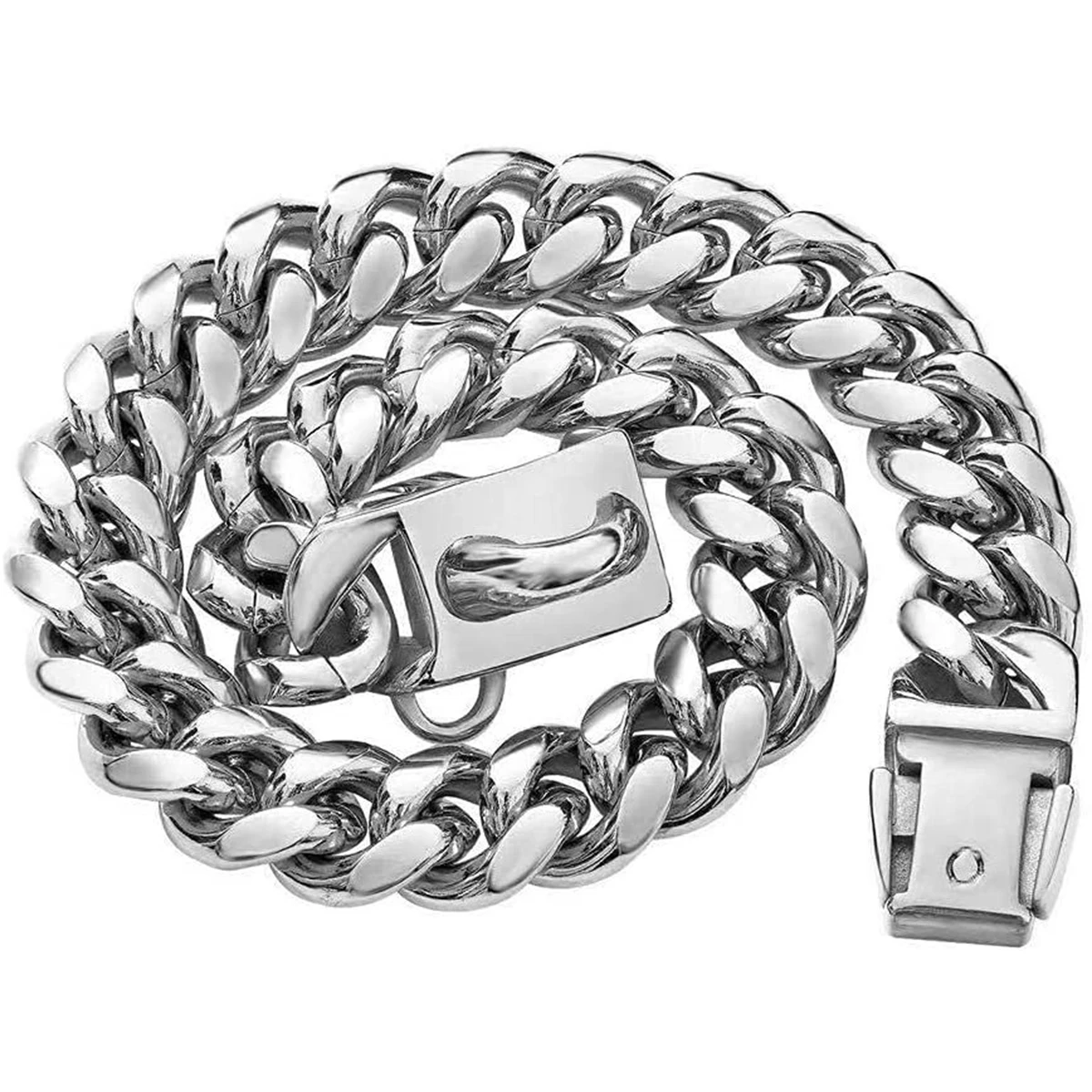 New Strong Titanium Steel Dog Collars Gold Dog Collar with Safety Buckle Lock Cuban Link Chain Training Collar Pet Walking
New Strong Titanium Steel Dog Collars Gold Dog Collar with Safety Buckle Lock Cuban Link Chain Training Collar Pet Walking