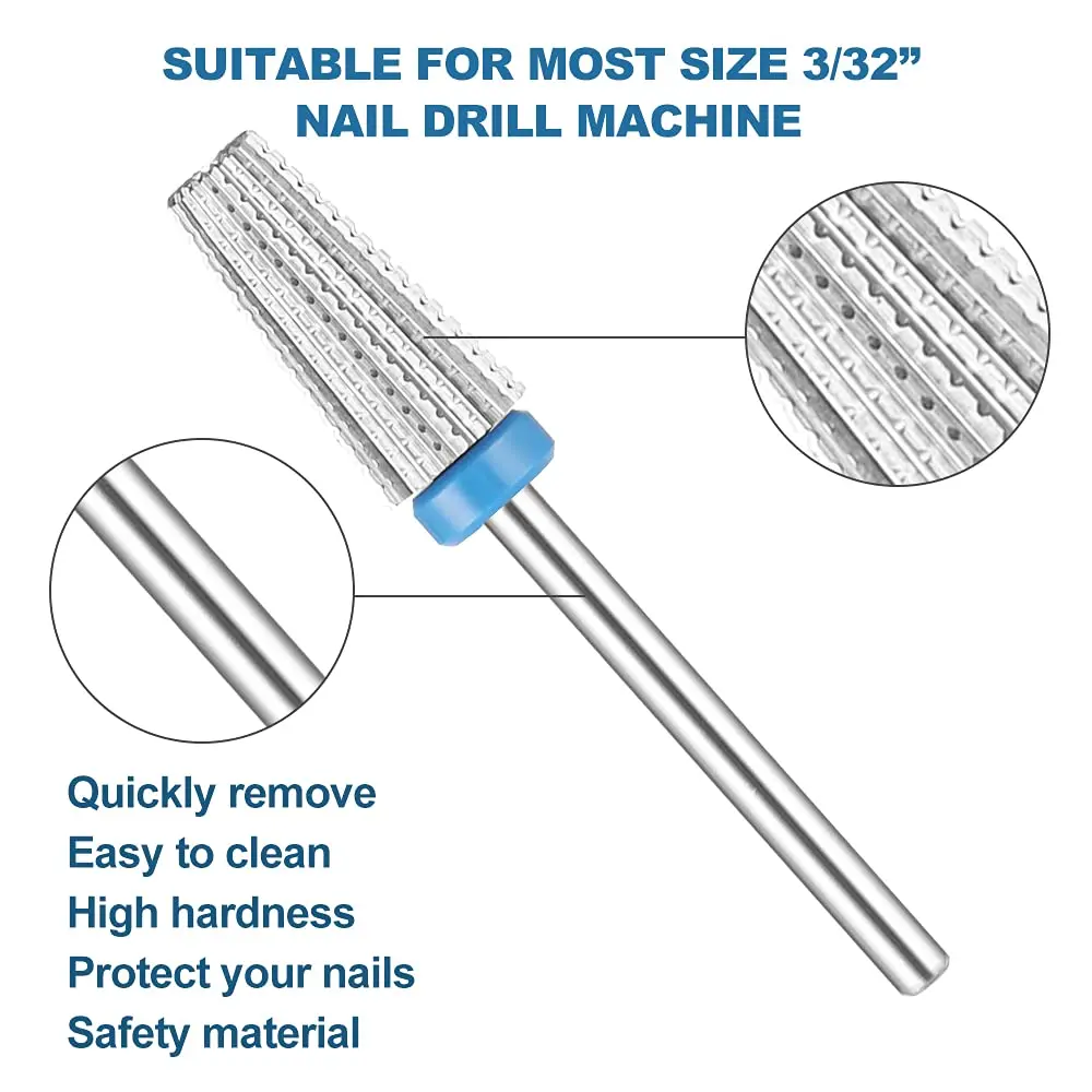 5 In 1 Milling Cutter Sharp Straight Cut Nail Drill Bits Medium/Fine/Coarse Grit Anti-dust Safety for Home Nail Salon Use
5 In 1 Milling Cutter Sharp Straight Cut Nail Drill Bits Medium/Fine/Coarse Grit Anti-dust Safety for Home Nail Salon Use